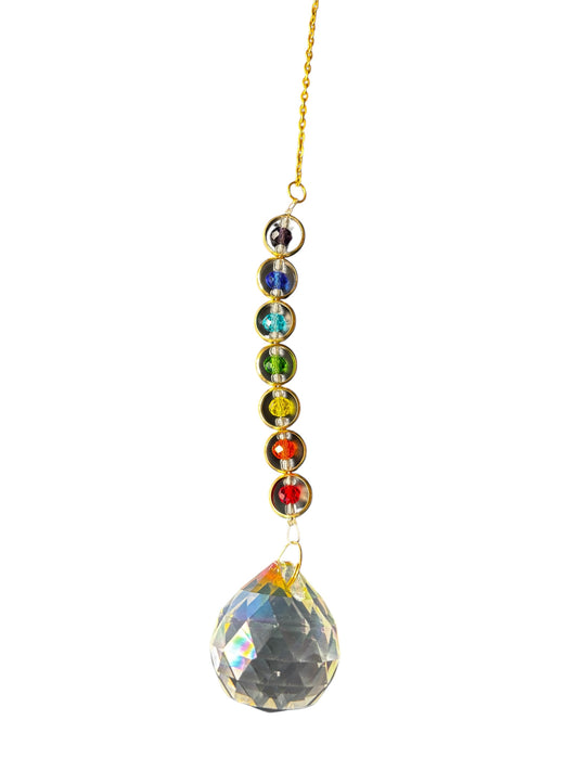 Crystal Chakra Rainbow Suncatcher Pendant