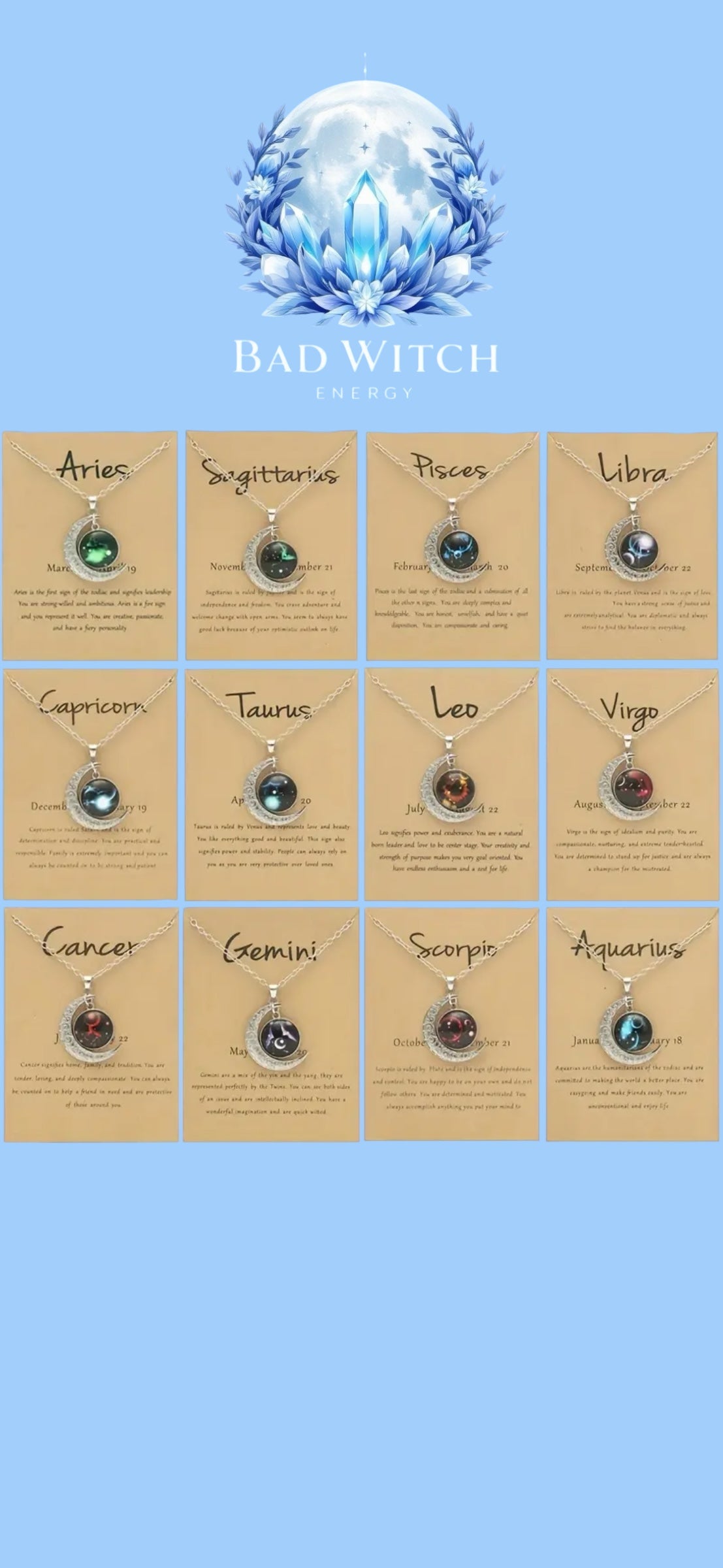 Glow in the Dark Zodiac Necklace